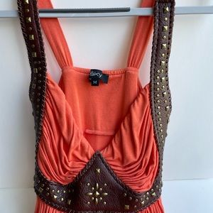 Boho summer dress with Leather and Studs